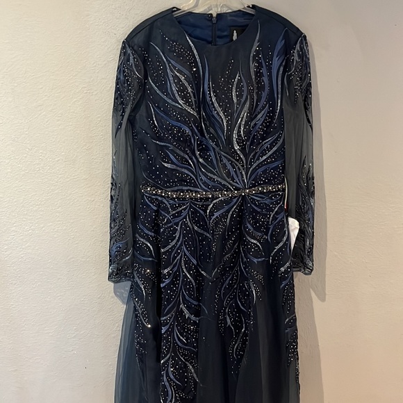 Mac Duggal EMBELLISHED TEA-LENGTH ILLUSION COCKTAIL DRESS NWT 11136 - Picture 5 of 13